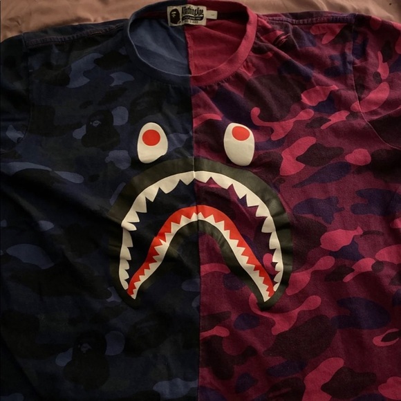 Bape purple&blue WGM shark tee - Picture 2 of 3